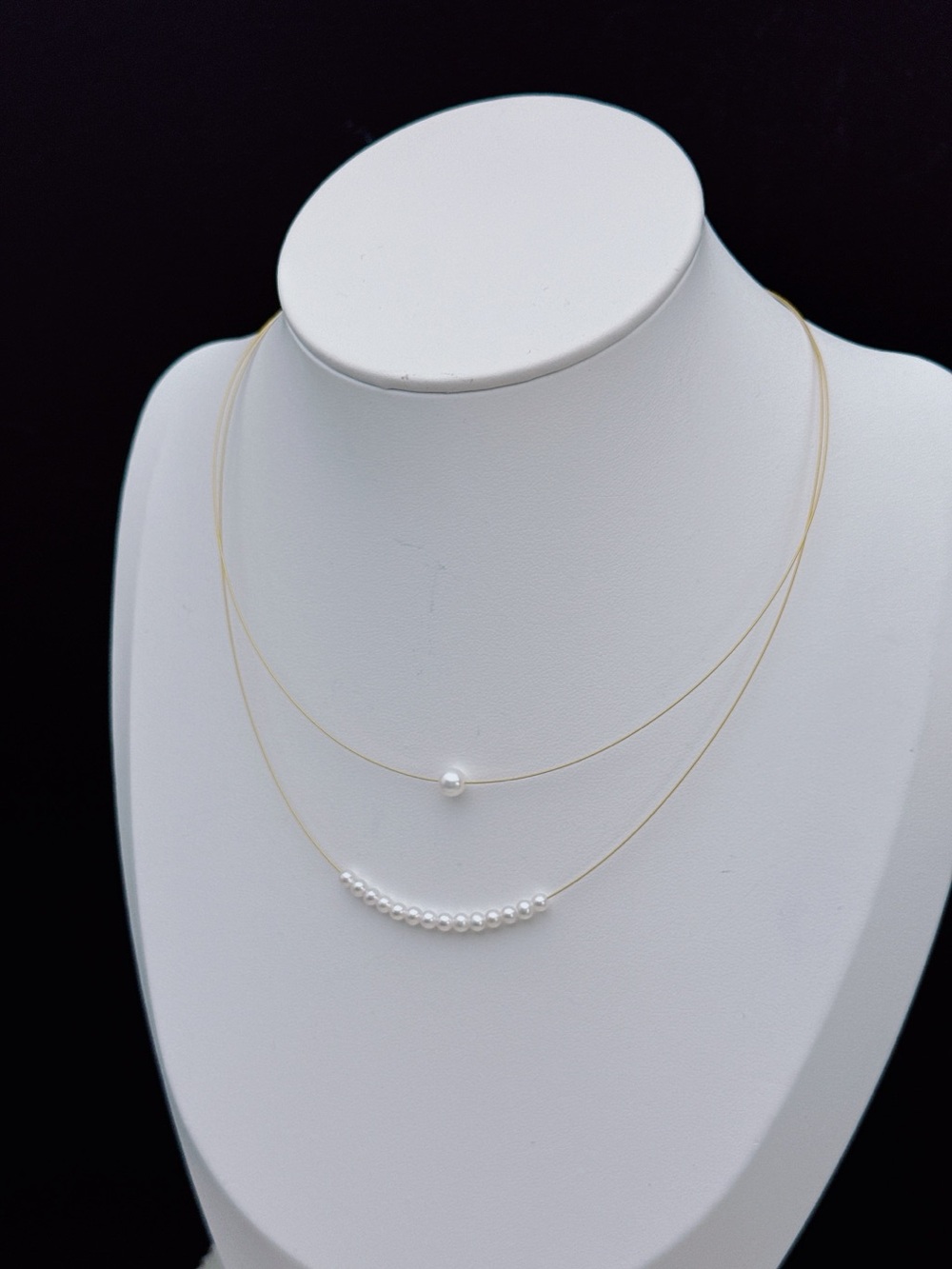 S925 Handmade Freshwater Baby Pearl Double Layer Necklace 26X443 - Picture 7 of 8